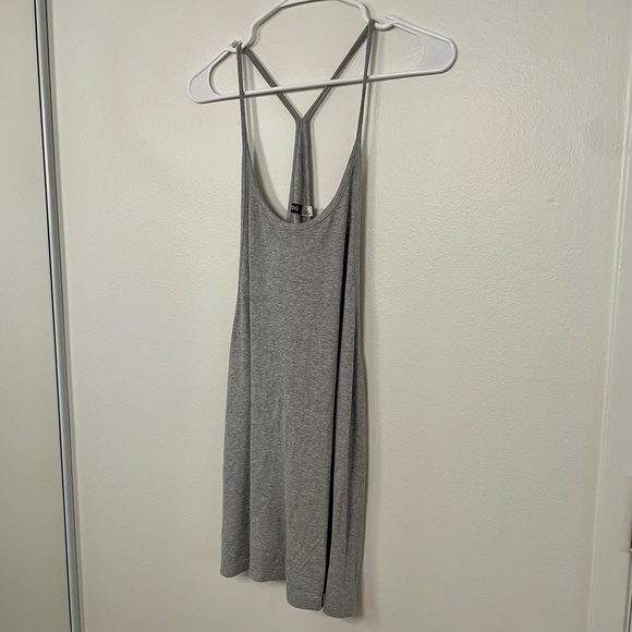 Grey Ribbed Racerback Tank Dress - Picture 4 of 15